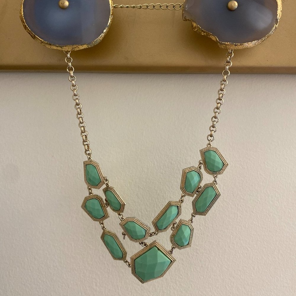 Gold and Turquoise Statement Necklace